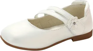 Girls Toddler Mary Jane Flat Low Heel Flower Wedding Party Pump Dress Shoes Ballerina Flat for School Party?