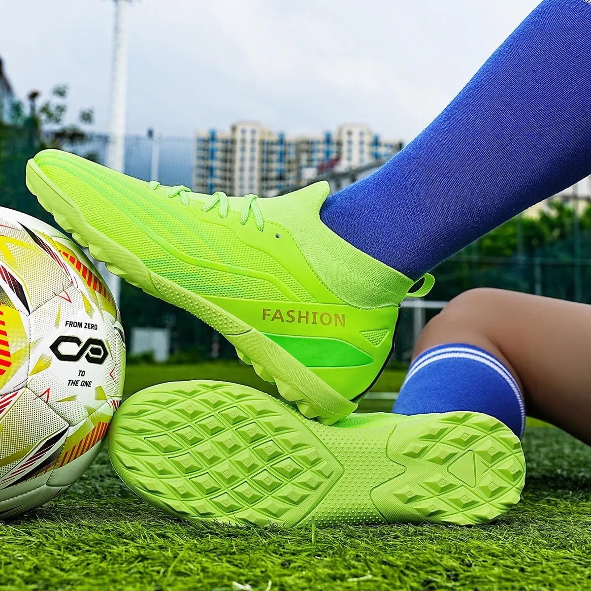 Indoor Turf Soccer Shoes Cleats Mens Soccer Shoes for Boys Football Shoes Kid Futsal Shoes Youth TF High Top