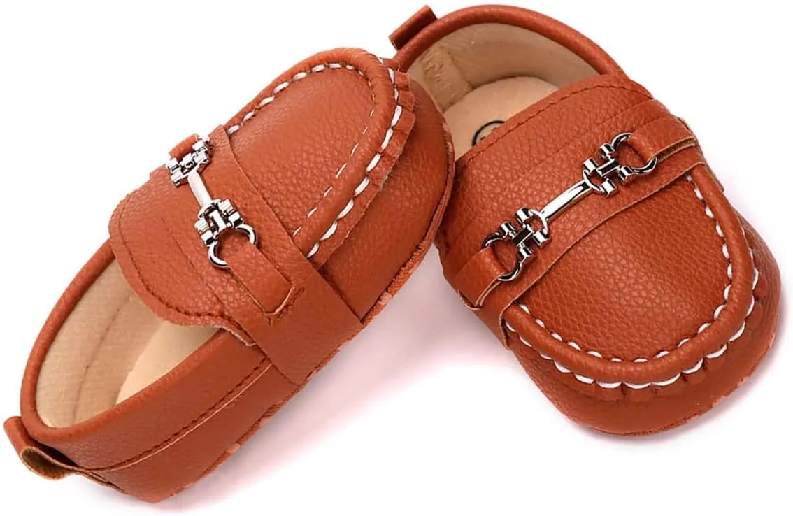 Infant Boys and Girls Oxford Shoes PU Leather Loafers Dress Shoes are Suitable for Crawling, Wedding Dress, Birthday Parties and Any Occasion