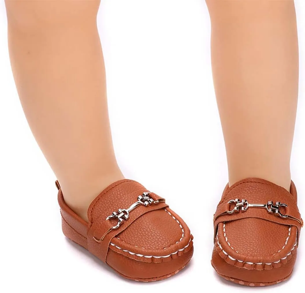 Infant Boys and Girls Oxford Shoes PU Leather Loafers Dress Shoes are Suitable for Crawling, Wedding Dress, Birthday Parties and Any Occasion