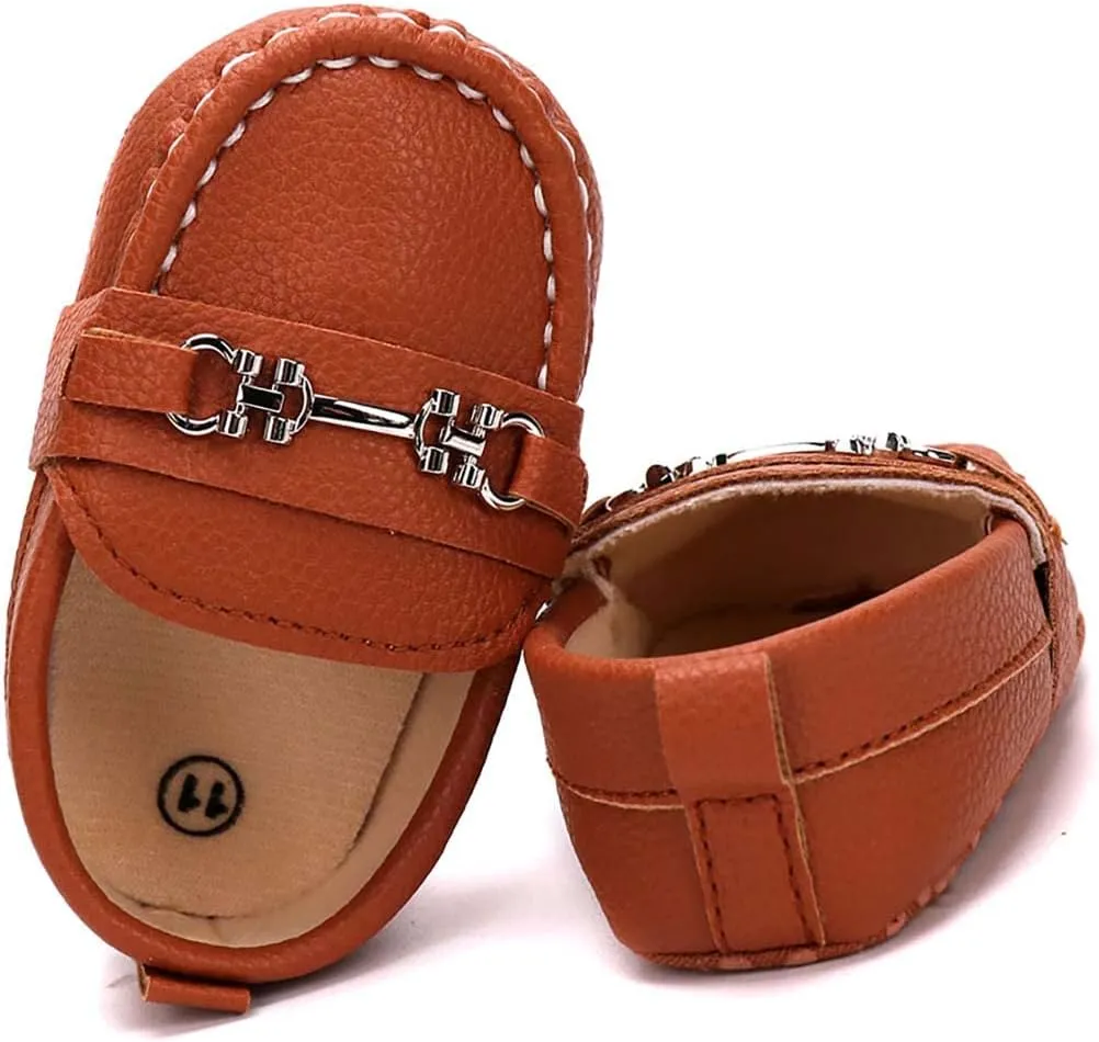 Infant Boys and Girls Oxford Shoes PU Leather Loafers Dress Shoes are Suitable for Crawling, Wedding Dress, Birthday Parties and Any Occasion