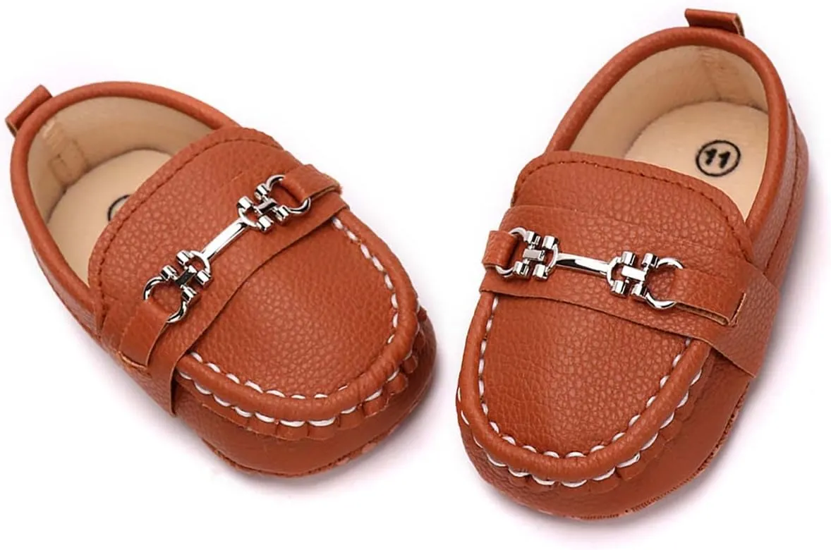 Infant Boys and Girls Oxford Shoes PU Leather Loafers Dress Shoes are Suitable for Crawling, Wedding Dress, Birthday Parties and Any Occasion