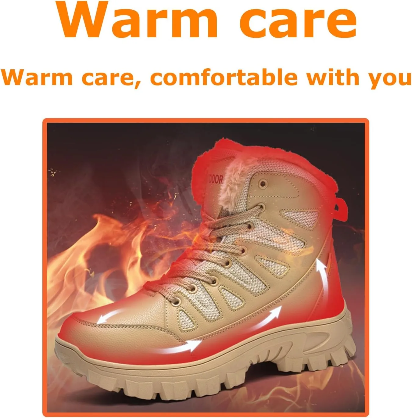 Kervaky Men's snow boots Mountaineering boots Hiking boots Military tactical boots Work boots Outdoor Lightweight Warm boots