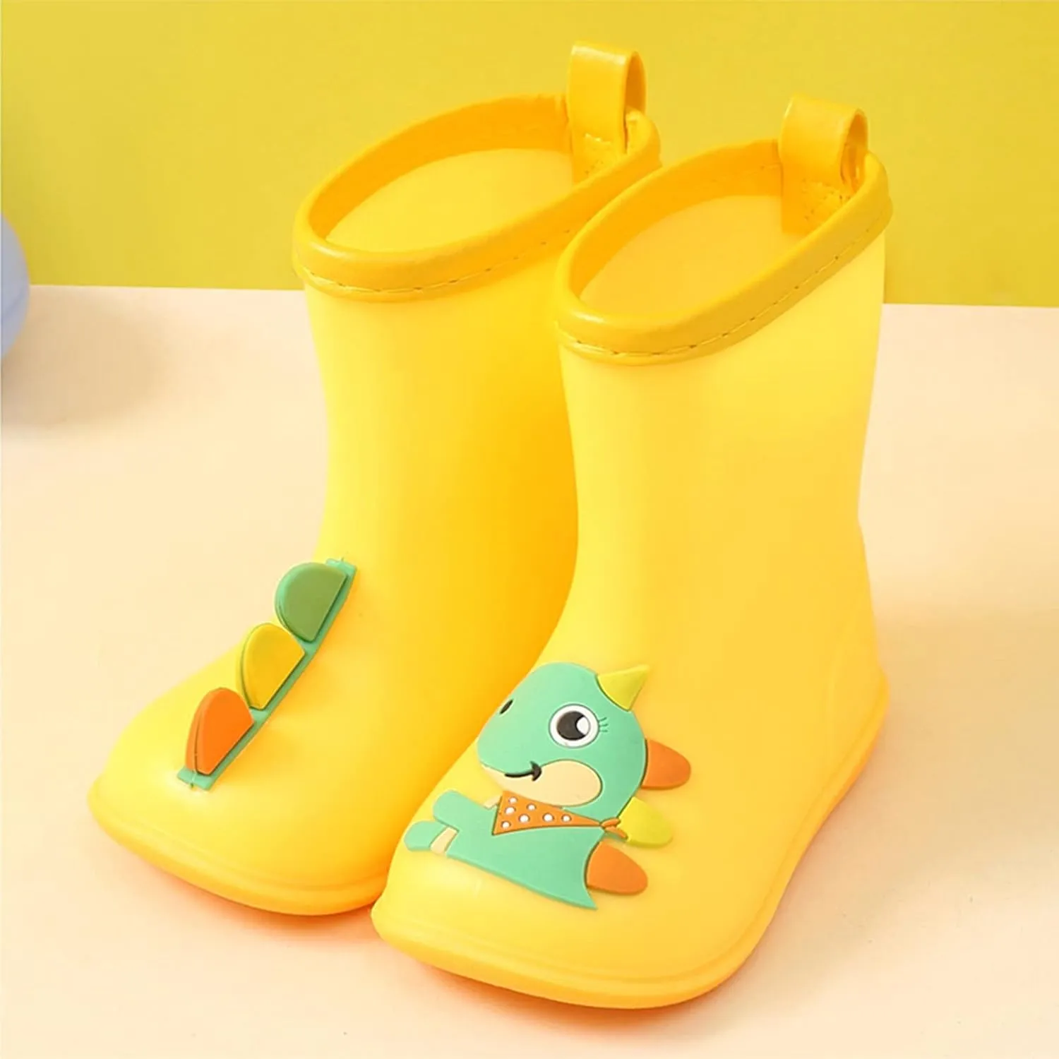 Kids Dinosaur Rain Boots for Boys Girls Mud Boots Waterproof Toddler Lightweight Rainboots with Toddler Slippers