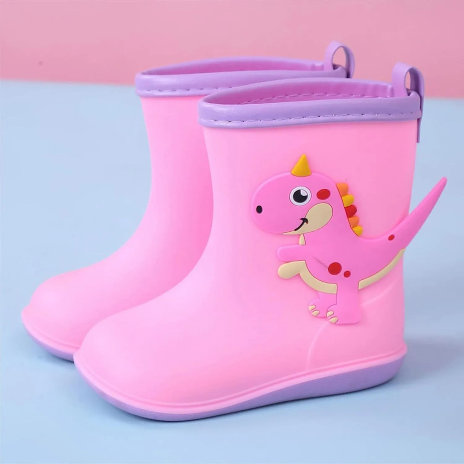 Kids Rain Boots for Girls Boys Toddler Waterproof Rubber Boots Cute Dinosaur Printed Water Boots Baby Infant Snow Boots