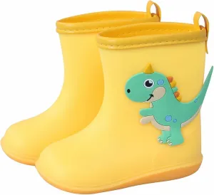 Kids Rain Boots for Girls Boys Toddler Waterproof Rubber Boots Cute Dinosaur Printed Water Boots Baby Infant Snow Boots