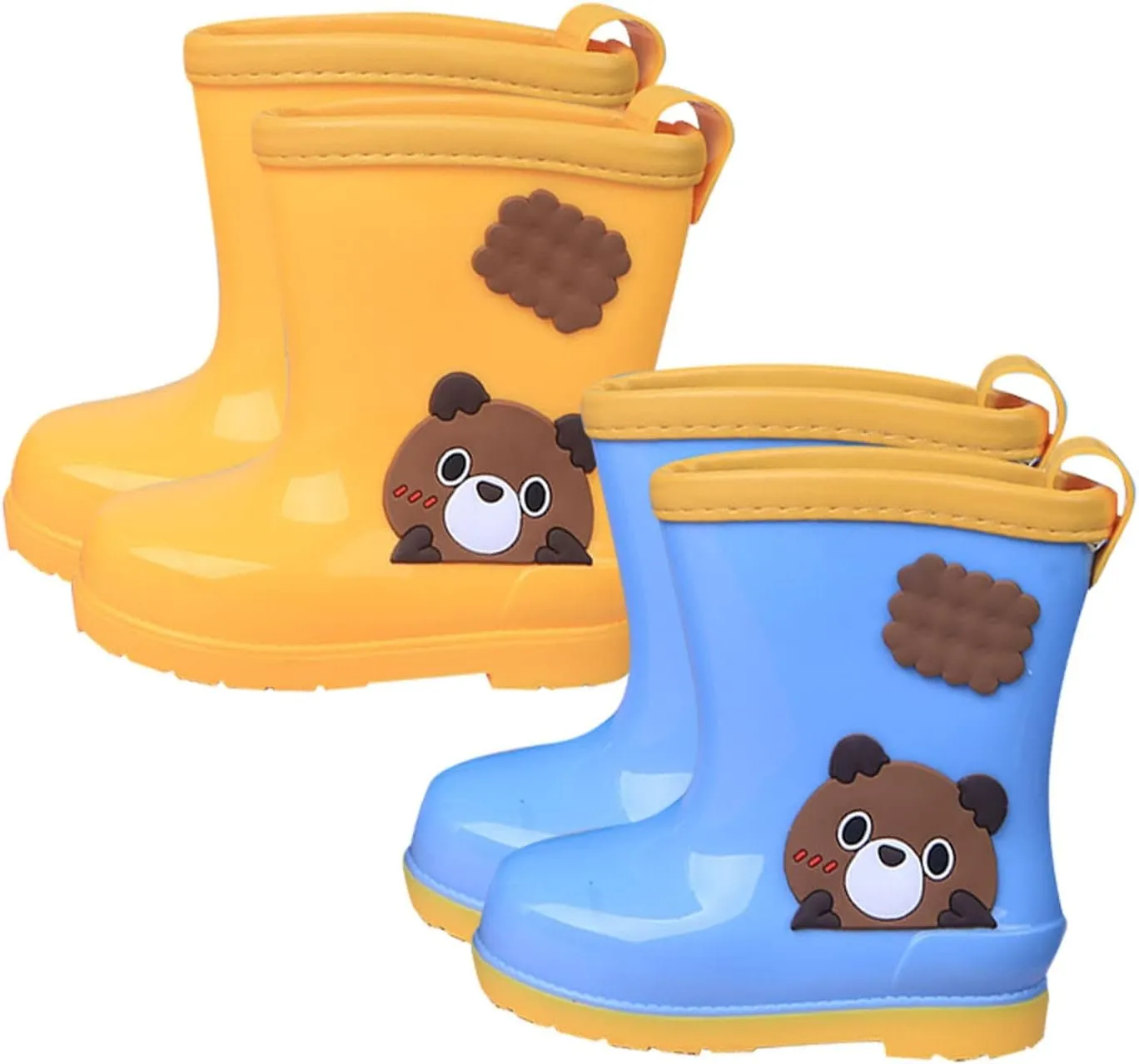 Kids Rain Boots Rubber Waterproof Toddler Rain Boots Cute Bear Cartoon Boys Girls Mud Boots Water Shoes Baby Boy Boots