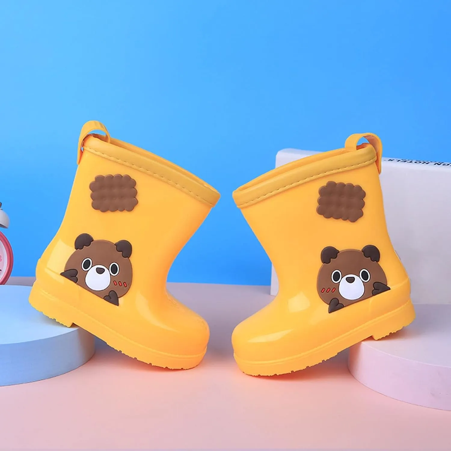 Kids Rain Boots Rubber Waterproof Toddler Rain Boots Cute Bear Cartoon Boys Girls Mud Boots Water Shoes Baby Boy Boots