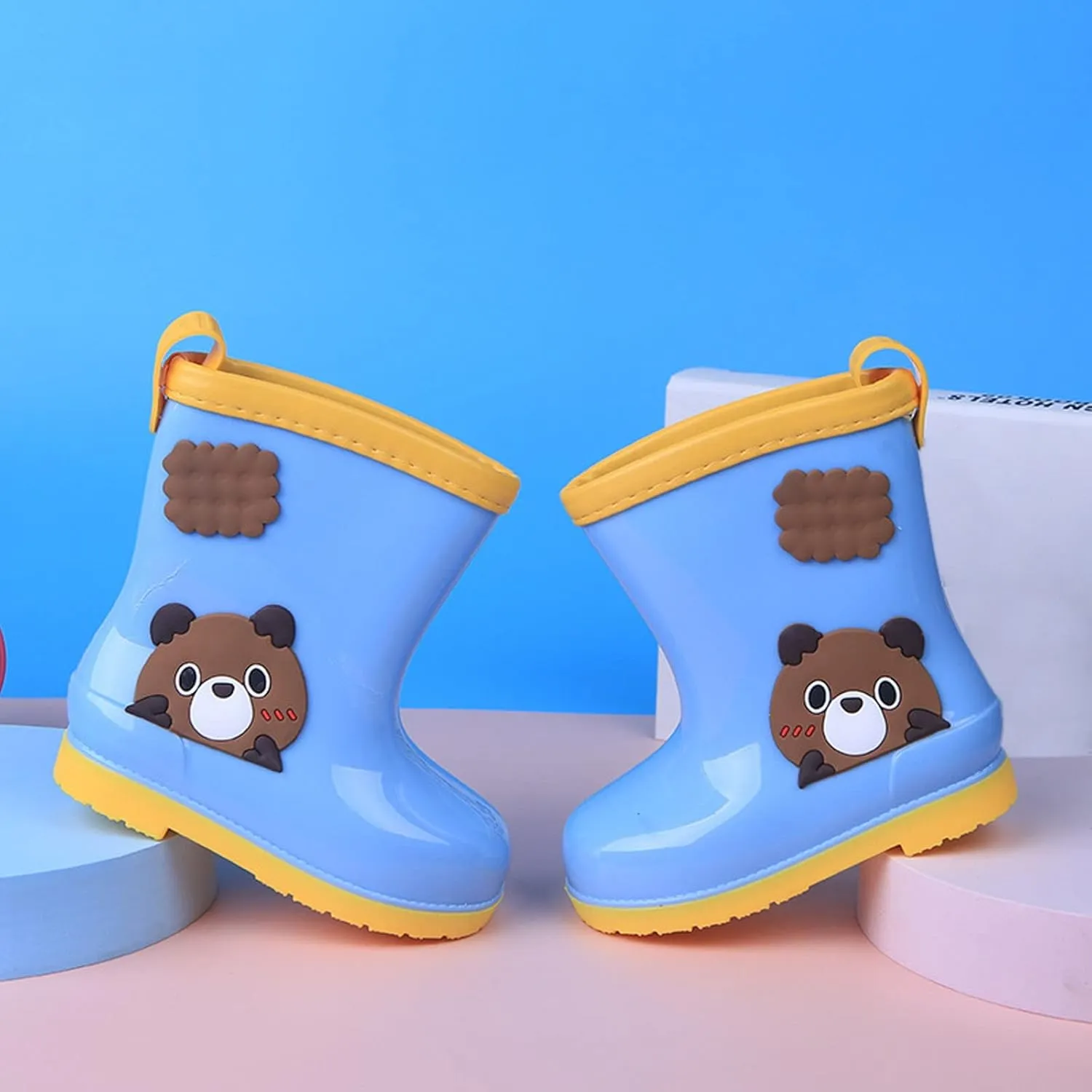 Kids Rain Boots Rubber Waterproof Toddler Rain Boots Cute Bear Cartoon Boys Girls Mud Boots Water Shoes Baby Boy Boots