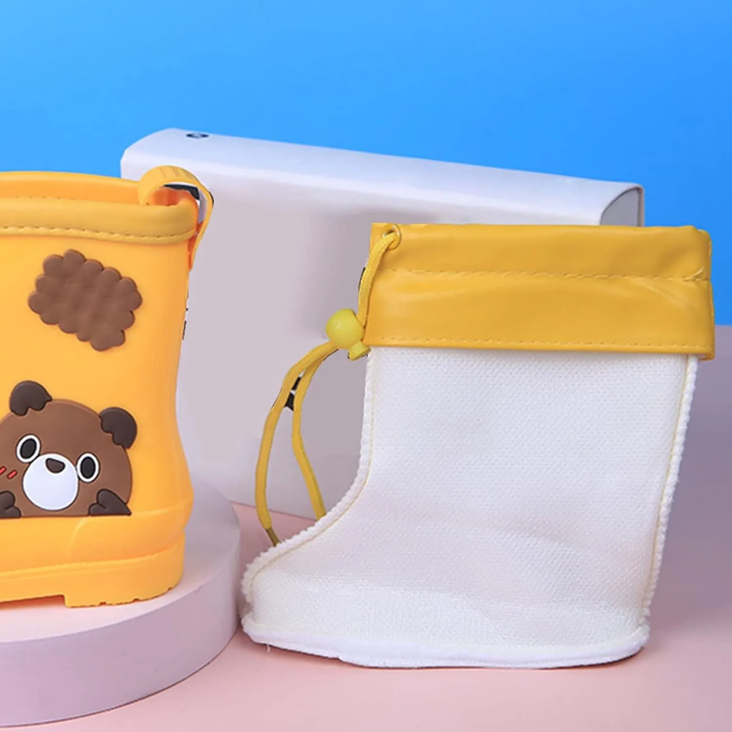 Kids Rain Boots Rubber Waterproof Toddler Rain Boots Cute Bear Cartoon Boys Girls Mud Boots Water Shoes Baby Boy Boots