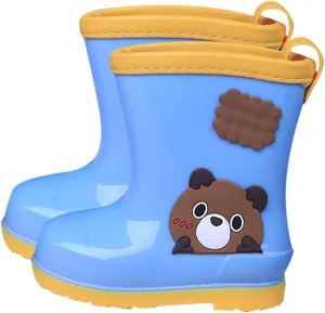 Kids Rain Boots Rubber Waterproof Toddler Rain Boots Cute Bear Cartoon Boys Girls Mud Boots Water Shoes Baby Boy Boots