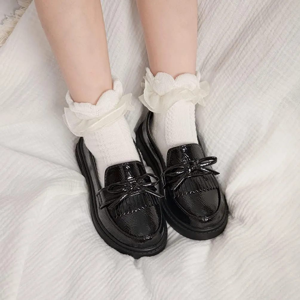 KIDSUN Toddler Boy??s Girl??s Dress Shoes Comfort Lace-Up Oxford School Uniform Shoes Loafer Flats (Toddler/Little Kid) E-Black