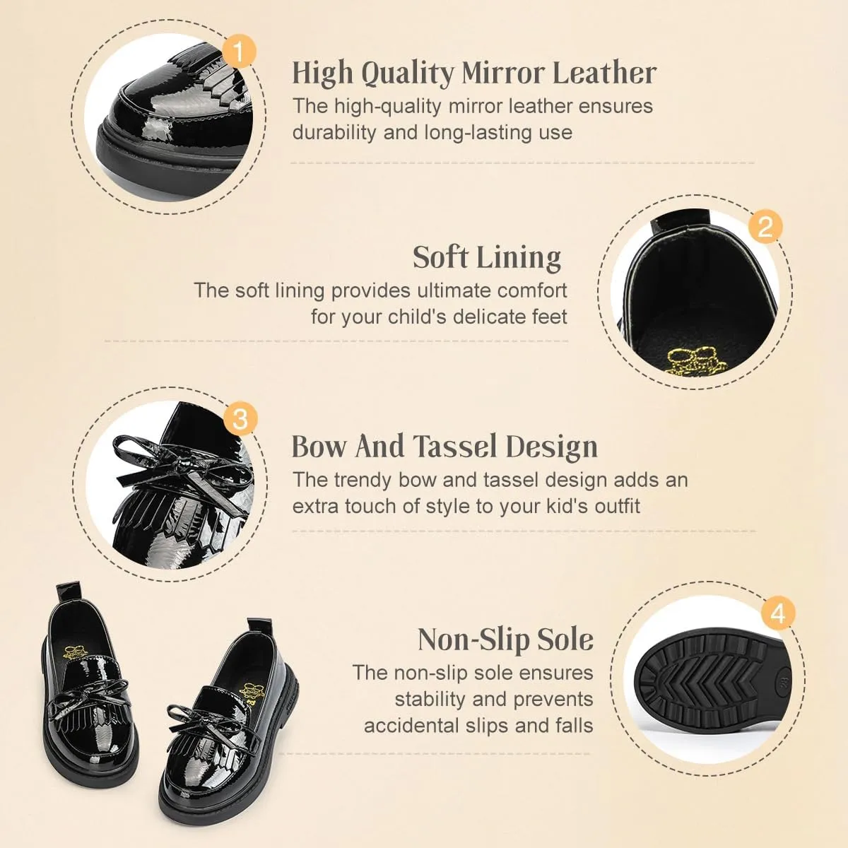 KIDSUN Toddler Boy??s Girl??s Dress Shoes Comfort Lace-Up Oxford School Uniform Shoes Loafer Flats (Toddler/Little Kid) E-Black