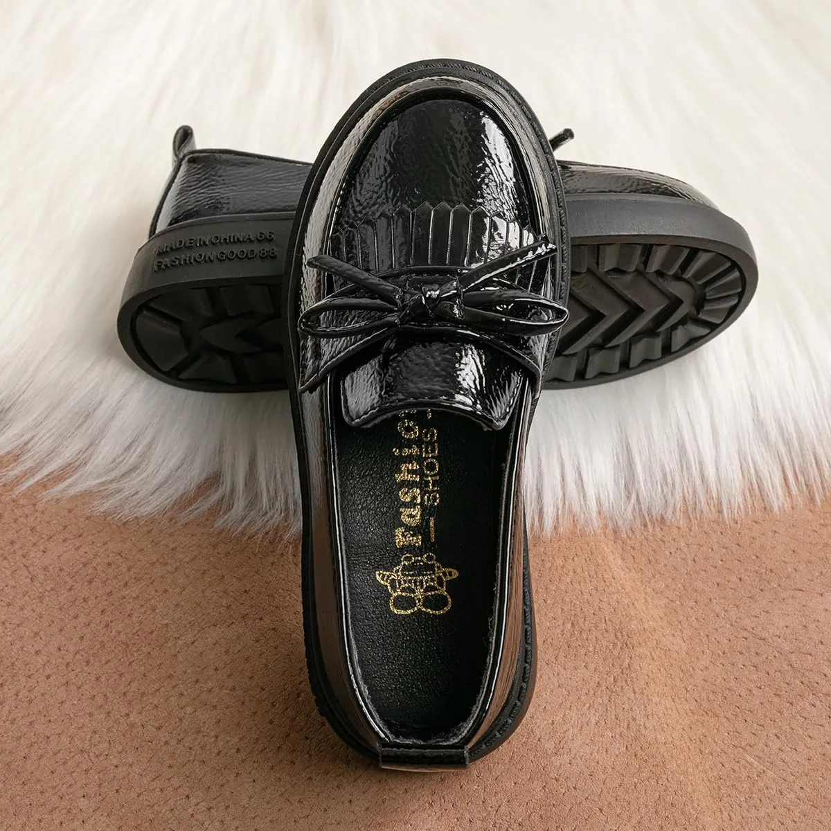KIDSUN Toddler Boy??s Girl??s Dress Shoes Comfort Lace-Up Oxford School Uniform Shoes Loafer Flats (Toddler/Little Kid) E-Black