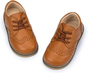 KIDSUN Toddler Boy??s Girl??s Dress Shoes Comfort Lace-Up Oxford School Uniform Shoes Loafer Flats (Toddler/Little Kid) E-Black