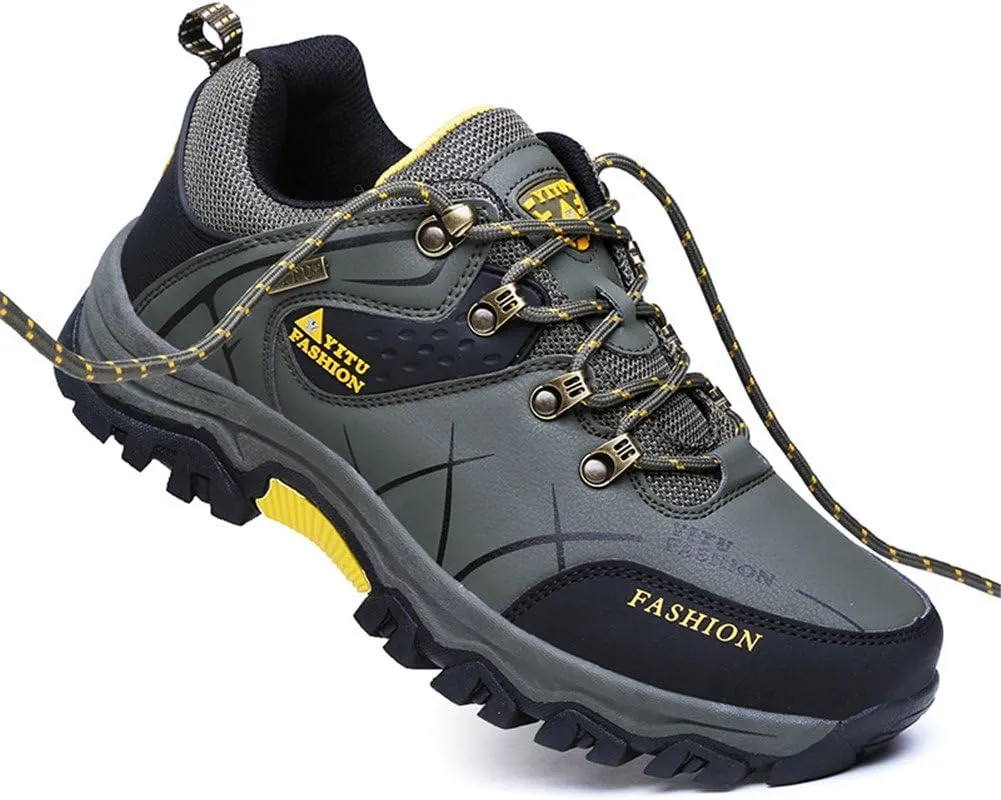 LEADER SHOW Men's Casual Walking Sneakers Breathable Outdoor Hiking Climbing Work Shoes