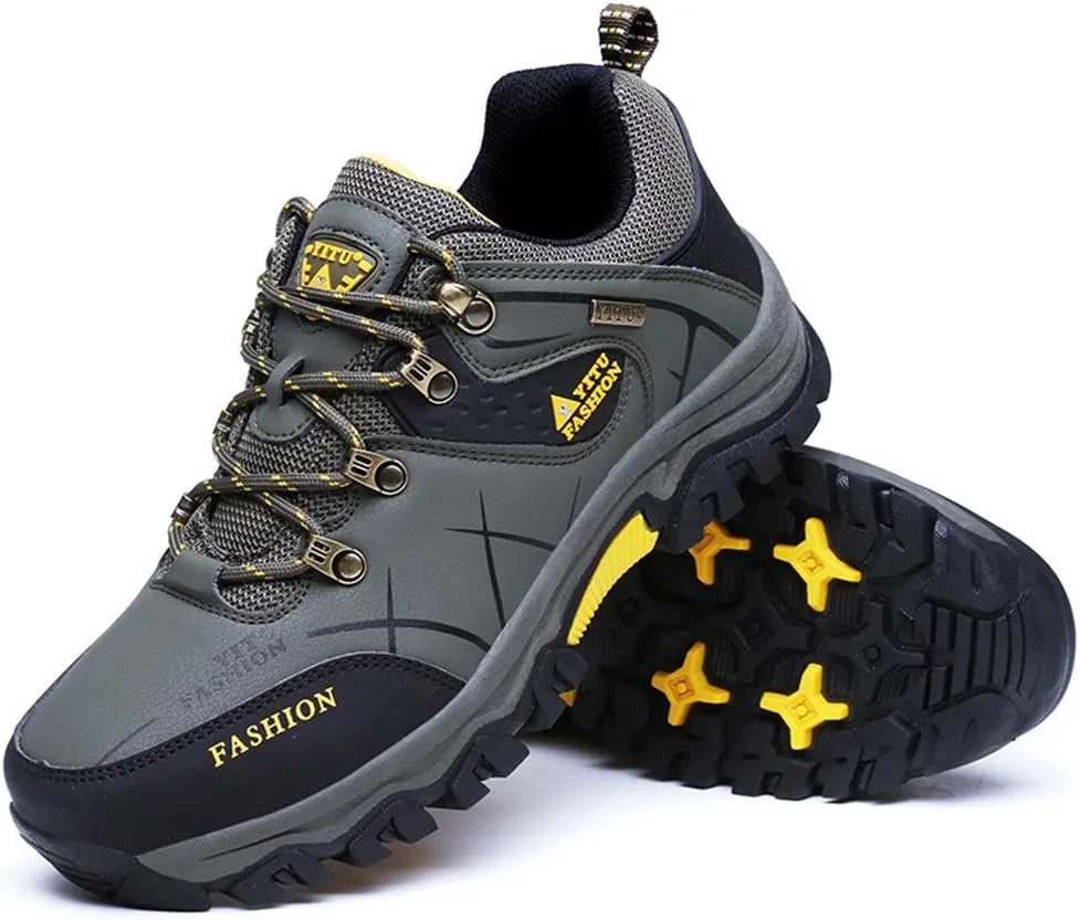 LEADER SHOW Men's Casual Walking Sneakers Breathable Outdoor Hiking Climbing Work Shoes