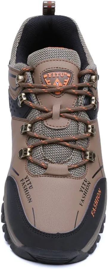 LEADER SHOW Men's Casual Walking Sneakers Breathable Outdoor Hiking Climbing Work Shoes