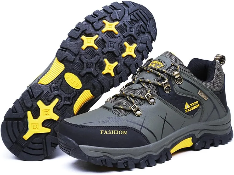 LEADER SHOW Men's Casual Walking Sneakers Breathable Outdoor Hiking Climbing Work Shoes
