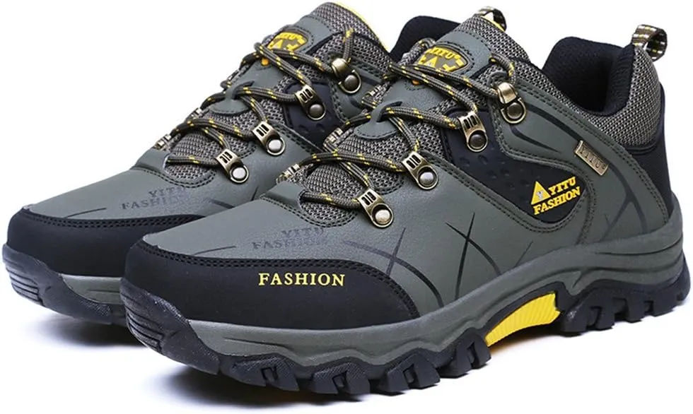 LEADER SHOW Men's Casual Walking Sneakers Breathable Outdoor Hiking Climbing Work Shoes