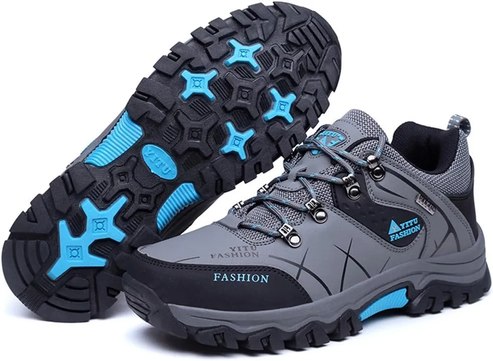 LEADER SHOW Men's Casual Walking Sneakers Breathable Outdoor Hiking Climbing Work Shoes