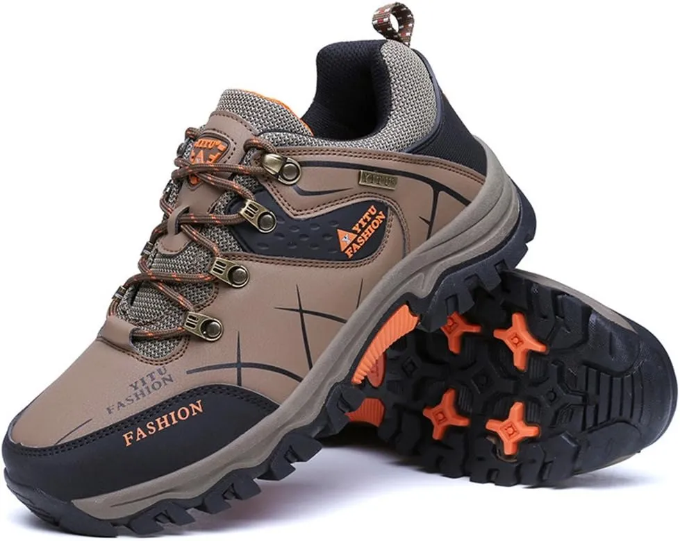 LEADER SHOW Men's Casual Walking Sneakers Breathable Outdoor Hiking Climbing Work Shoes