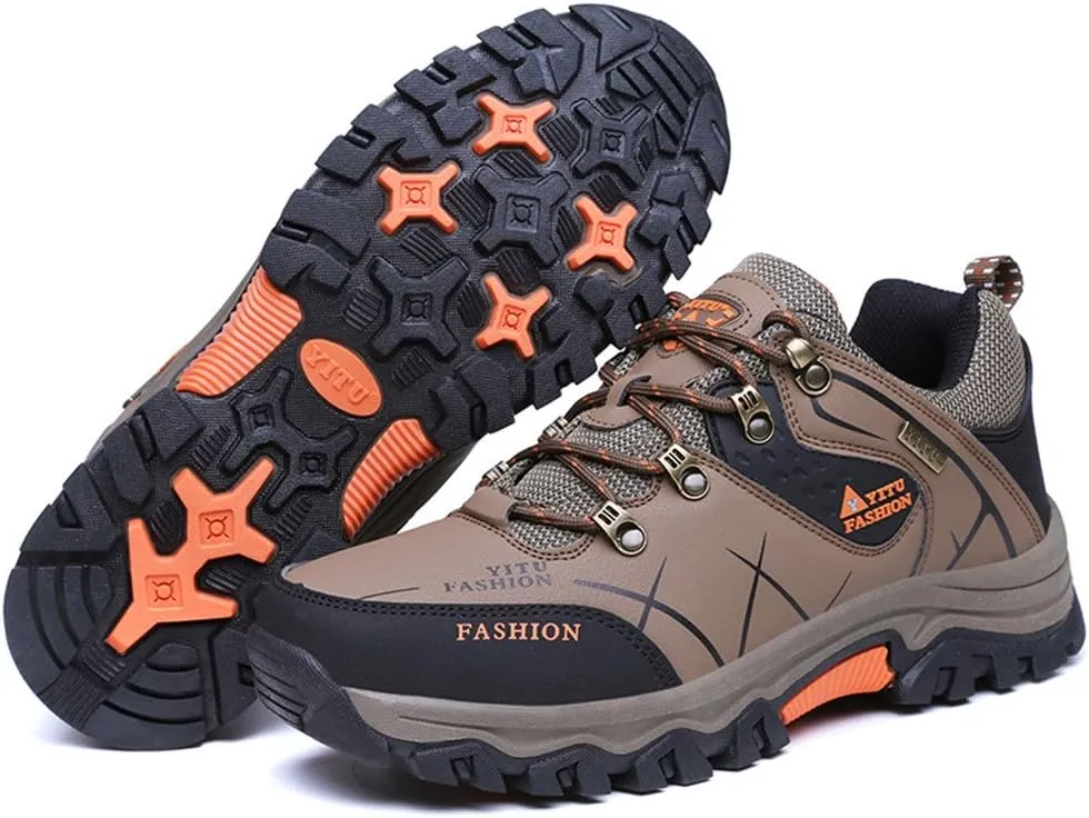 LEADER SHOW Men's Casual Walking Sneakers Breathable Outdoor Hiking Climbing Work Shoes