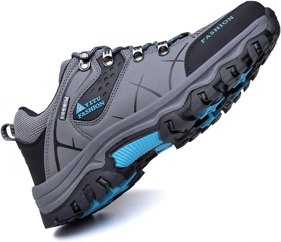 LEADER SHOW Men's Casual Walking Sneakers Breathable Outdoor Hiking Climbing Work Shoes
