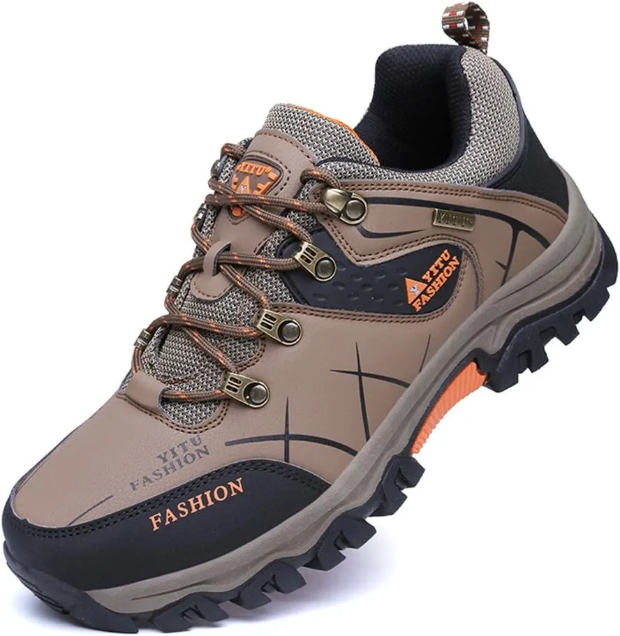 LEADER SHOW Men's Casual Walking Sneakers Breathable Outdoor Hiking Climbing Work Shoes