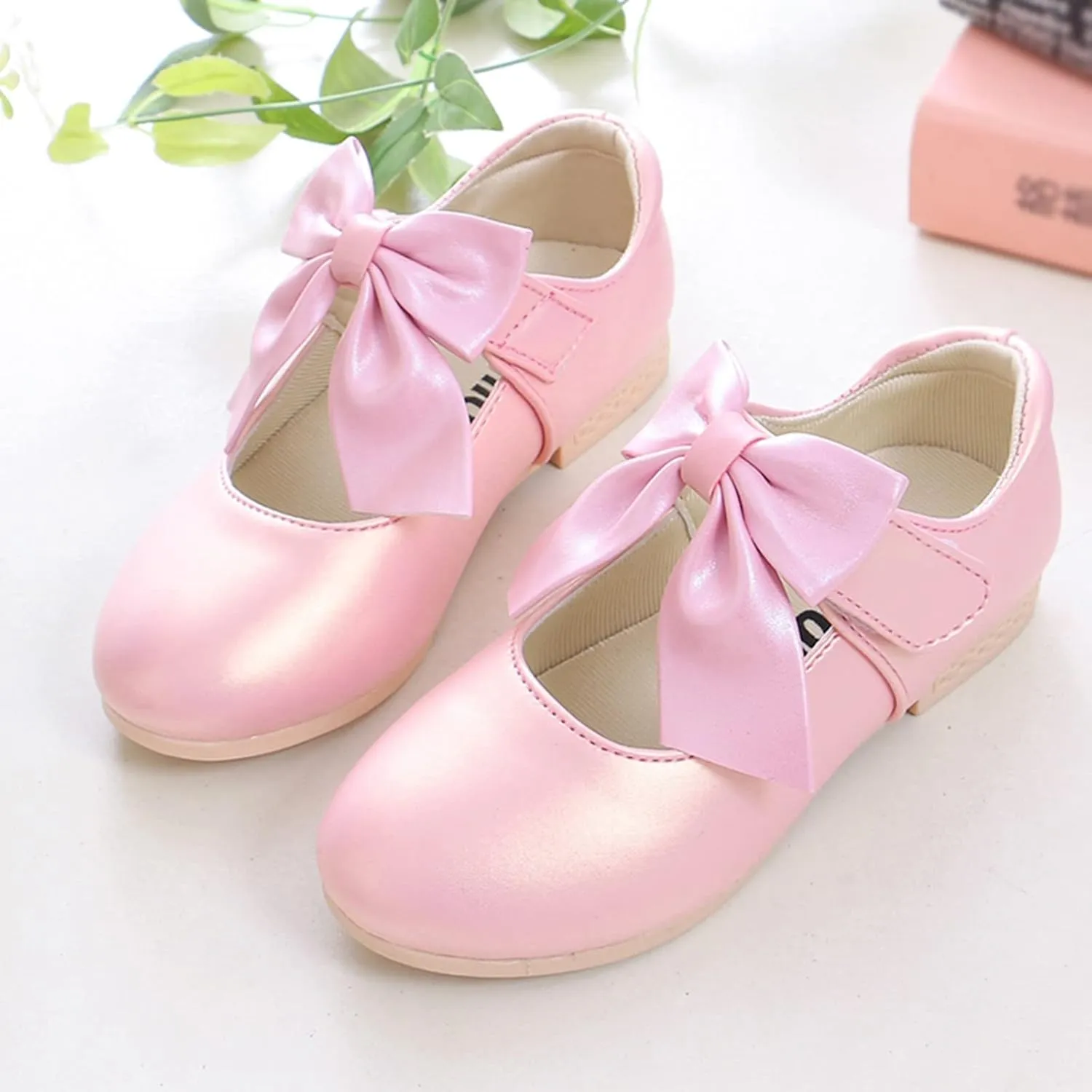 Little Girls Mary Jane Child Shoes Wedding Party Dress Shoes with Slip-On Soft Soles Leather Moccasins for Toddle Little Kid Big Child Girl
