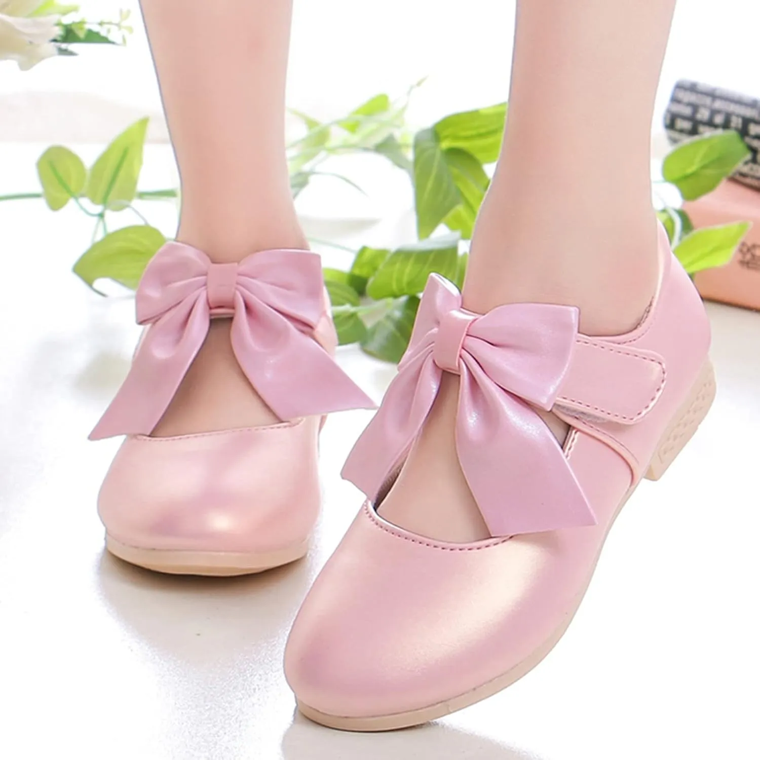 Little Girls Mary Jane Child Shoes Wedding Party Dress Shoes with Slip-On Soft Soles Leather Moccasins for Toddle Little Kid Big Child Girl
