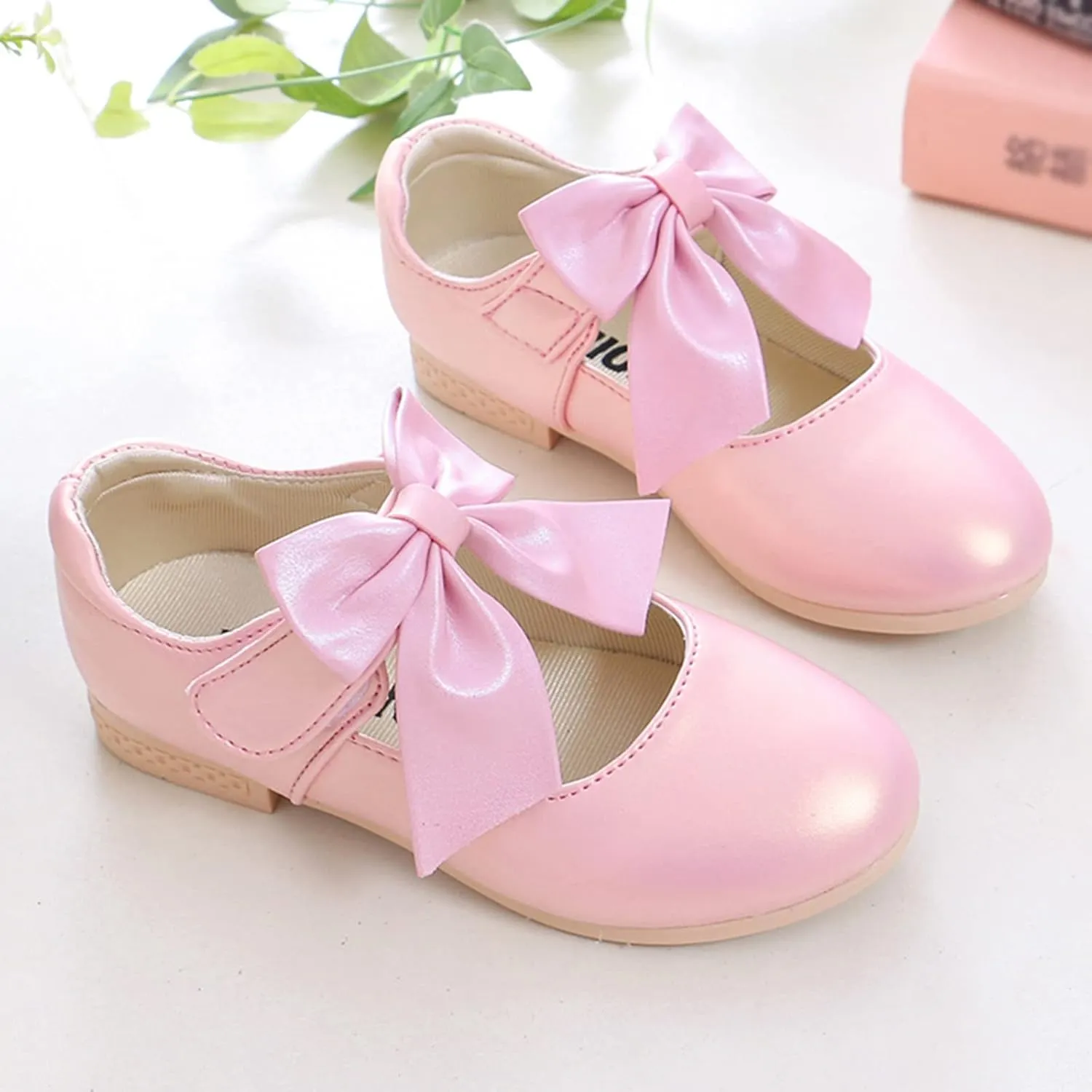Little Girls Mary Jane Child Shoes Wedding Party Dress Shoes with Slip-On Soft Soles Leather Moccasins for Toddle Little Kid Big Child Girl
