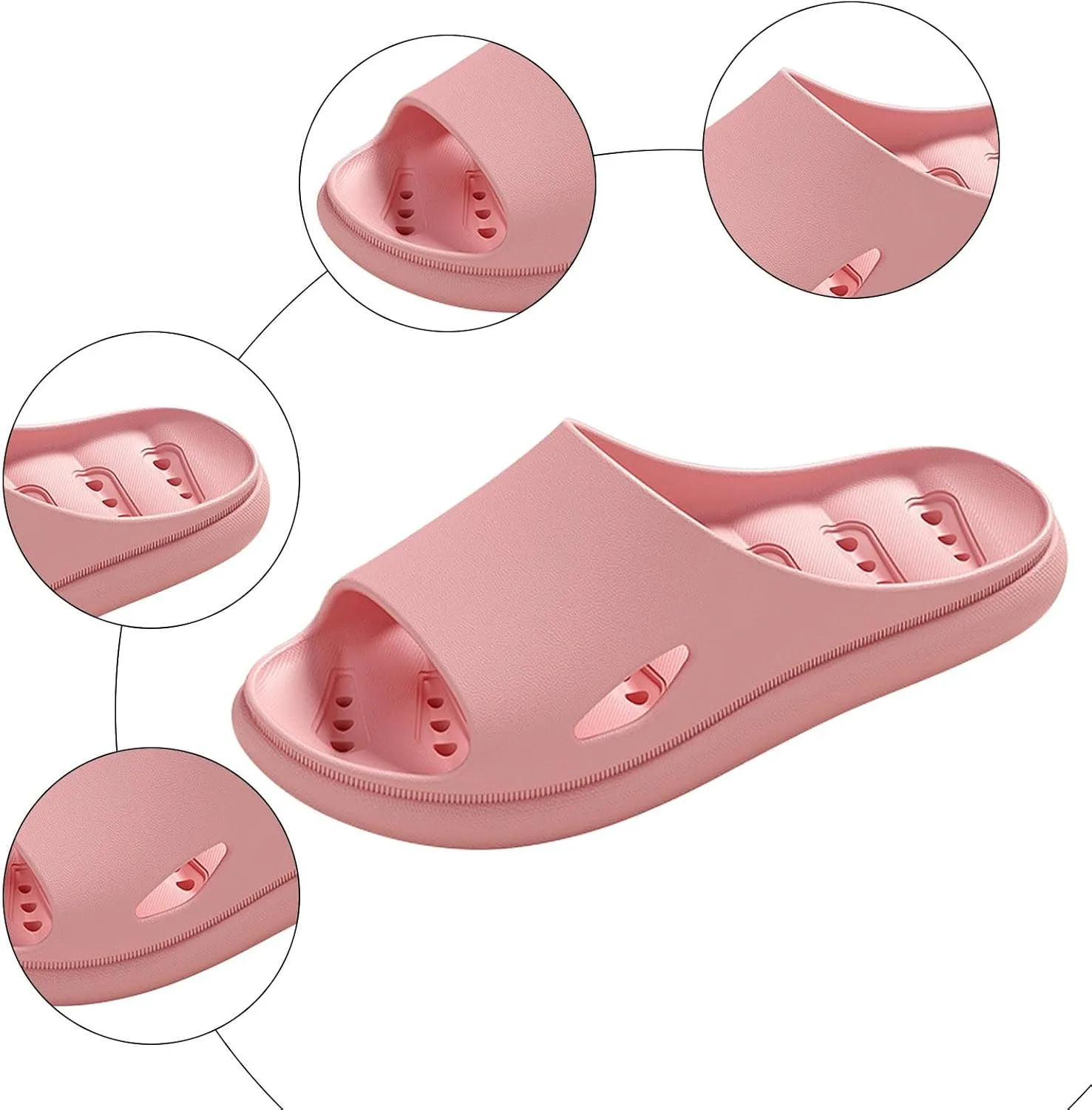 Men and Women Same Couples Quick Drying Slip Leakage Thick Soled Soft Soled Solid Womens Slippers Open Toe