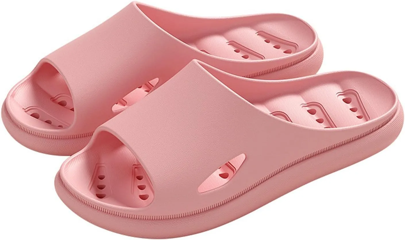 Men and Women Same Couples Quick Drying Slip Leakage Thick Soled Soft Soled Solid Womens Slippers Open Toe