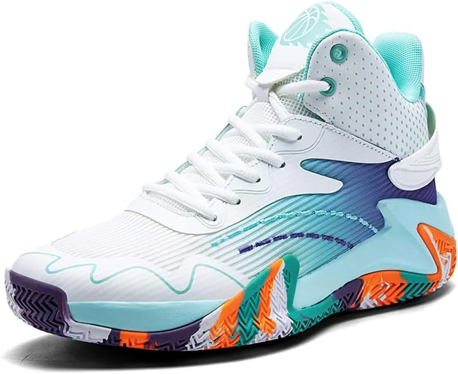 Men Basketball Shoes Casual Shoes Walking Shoes (12,Purple)(White,7)