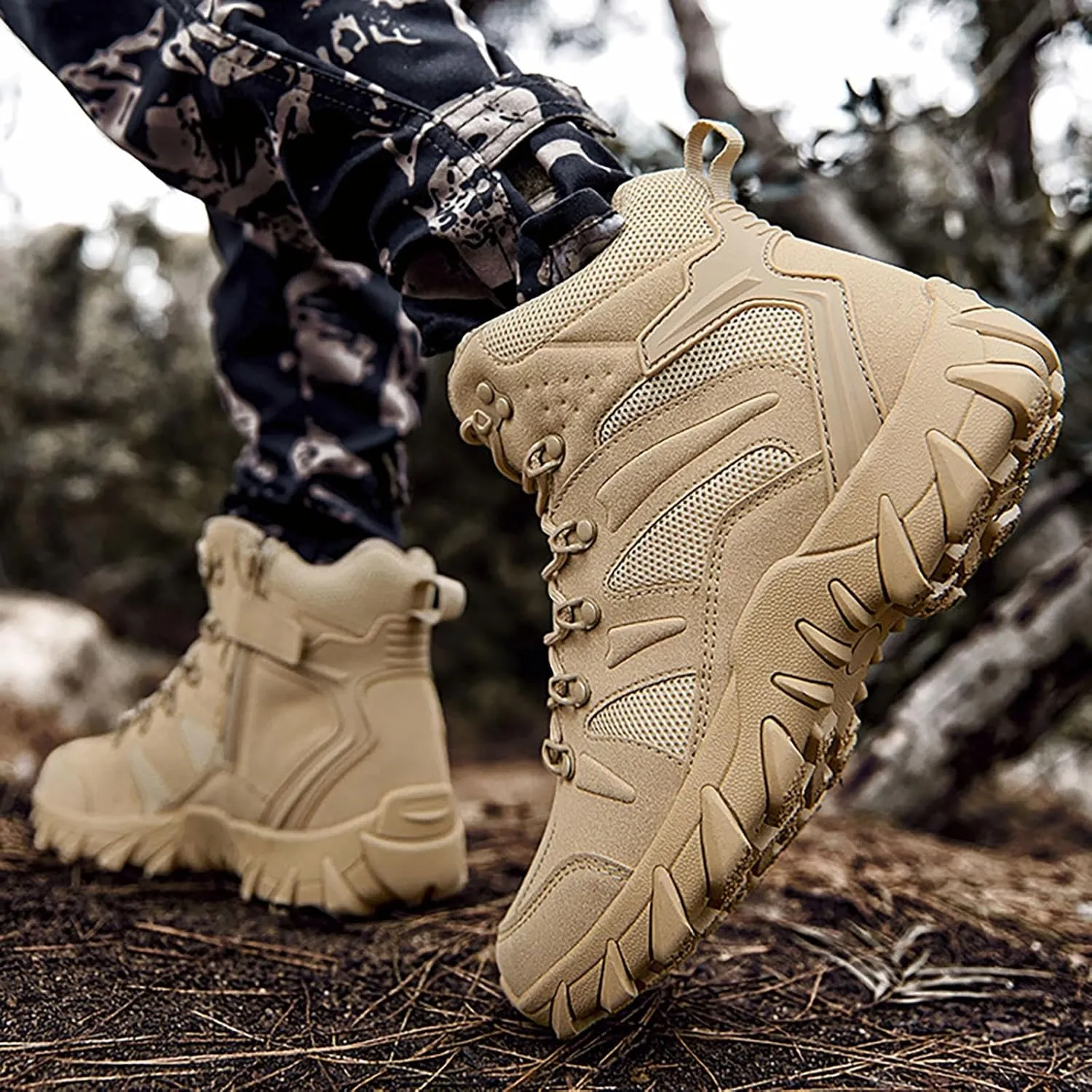 Men Climbing Hiking Casual Shoes Fashion Thick Sole Outdoor Mountaineering Sneakers Mid Shoe Sneaker