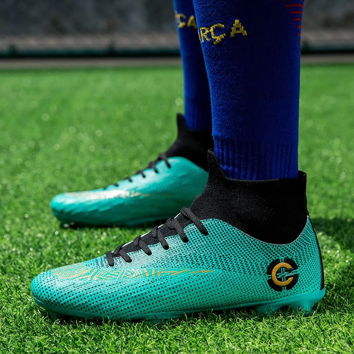 Men's and women's indoor/outdoor football boots shoes men's socks spikes football outdoor professional training splint shoes sports competition sports shoes, training TF/AG