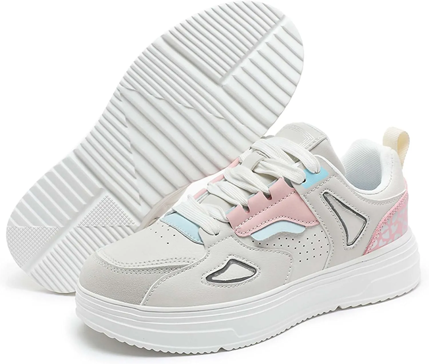 Mens and Womens Non Slip and Breathable Skateboard Shoes Lace Up Low Top Casual Walking Shoes Short Distance Running Shoes Table Tennis Competition Shoes Long Jump Sneakers