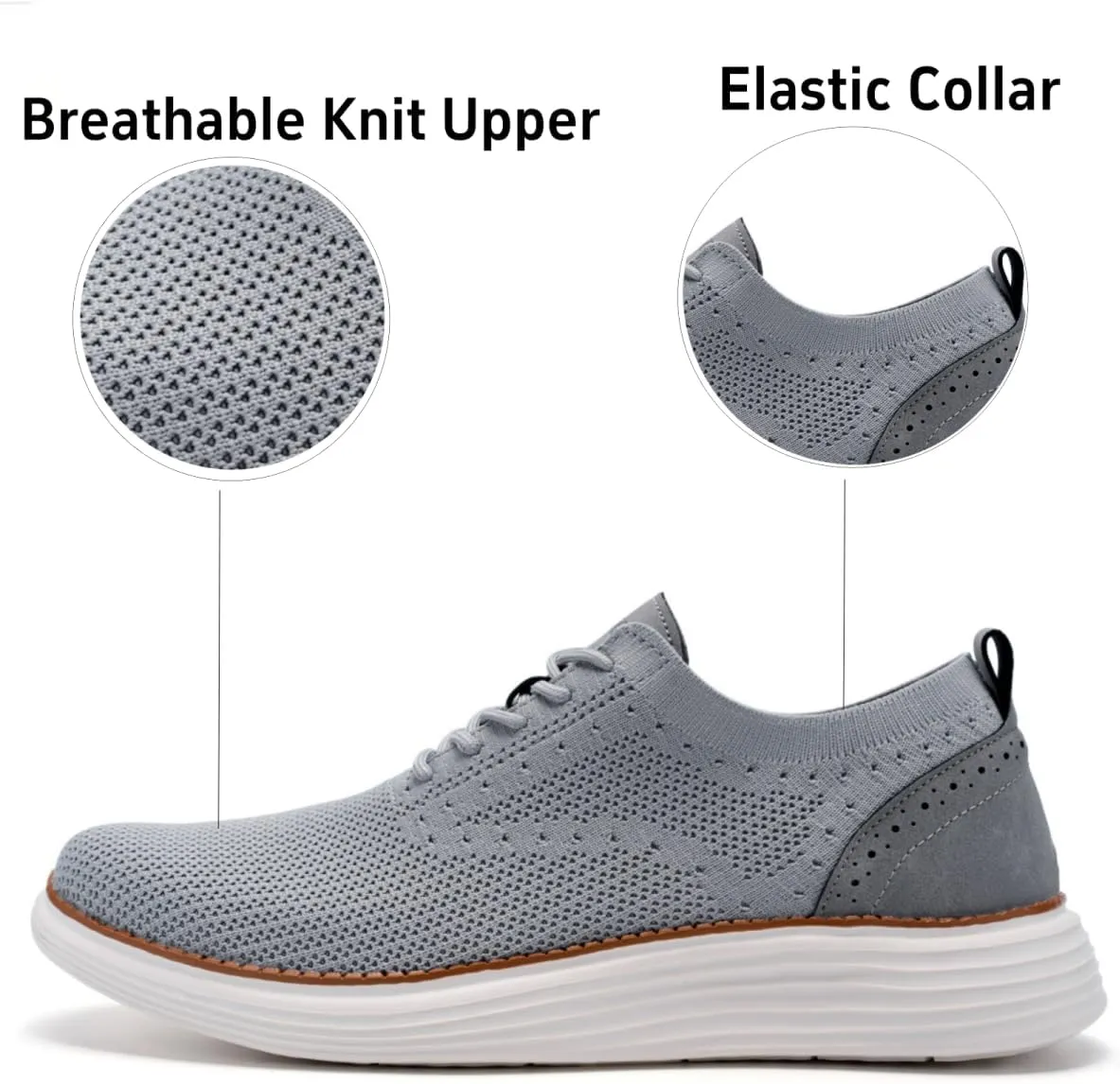 Men's Casual Dress Oxfords Shoes Mesh Lightweight Breathable Fashion Sneakers Business Walking Shoes