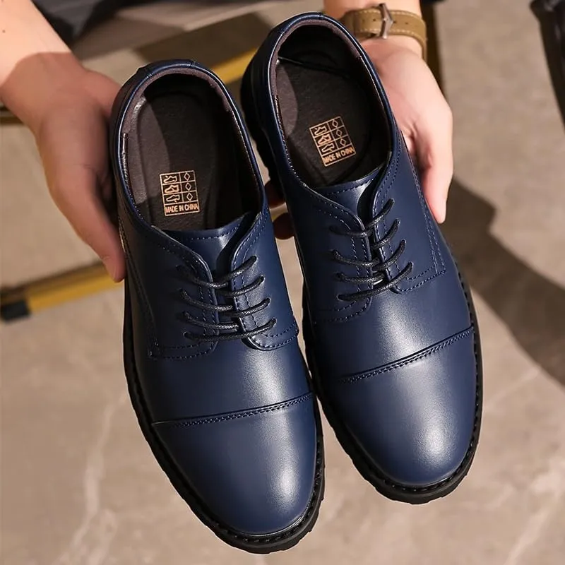 Men's Fashion Orthopedic Shoes Classic Round Toe Lace Up Soft Bottom Business Work Dress Shoes