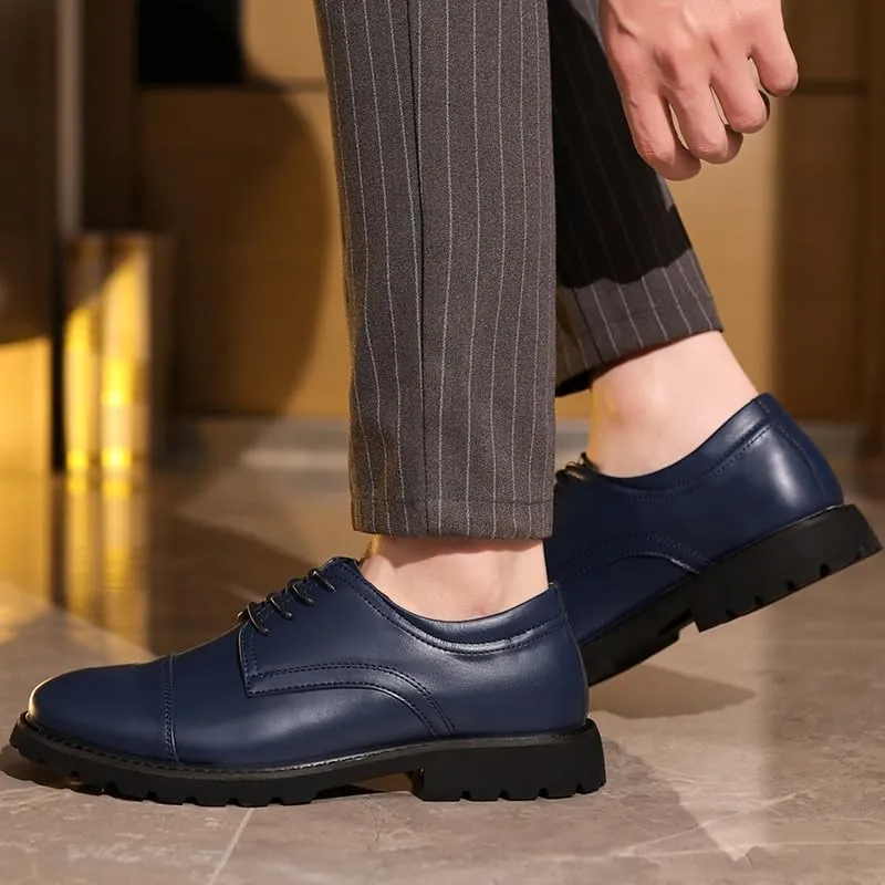 Men's Fashion Orthopedic Shoes Classic Round Toe Lace Up Soft Bottom Business Work Dress Shoes