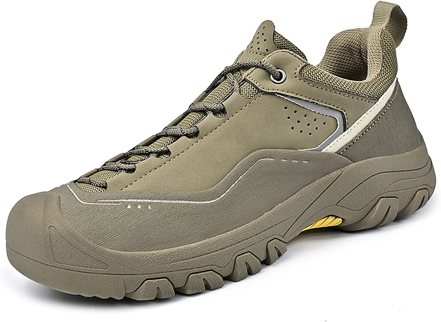 Men's Genuine Leather Waterproof Hiking Shoes Outdoor Lightweight Breathable Trekking Trails Shoes Casual Non-Slip Sneakers