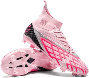 Men's High-Tops Soccer Cleats Lace-Up Adult Football Shoes Lightweight Professional Athletic Training Soccer Shoes