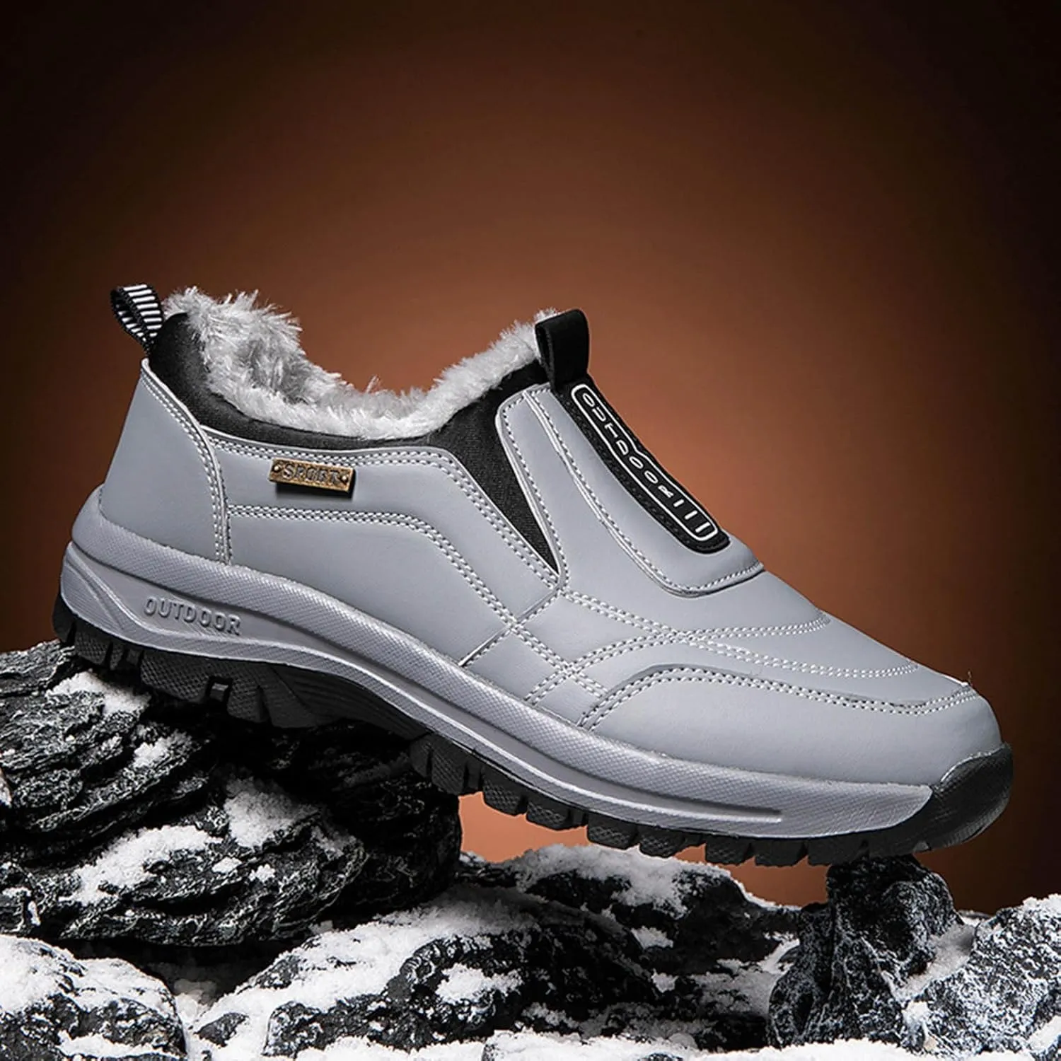 Men's Hiking Sneakers Breathable Sports Shoes Outdoor Climbing Footwear Slip-On Mountaineering Footwear for