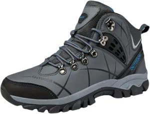 Men's Outdoor Hiking Boots, Breathable Comfortable Non-Slip Boots With Fuzzy Lining For Outdoor Walking Hiking Mountaineering, Autumn And Winter