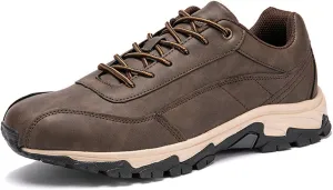Men's Outdoor Leather Waterproof Hiking Shoes Lightweight Non-Slip Breathable Hike Trekking Trails Shoe Suitable for Hikers, Camping.