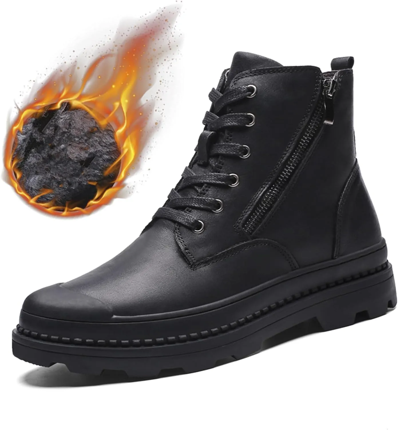 Men's Outdoor Waterproof Hiking Working Boot Non-Slip Hiking Shoes Winter Warm Snow Boots