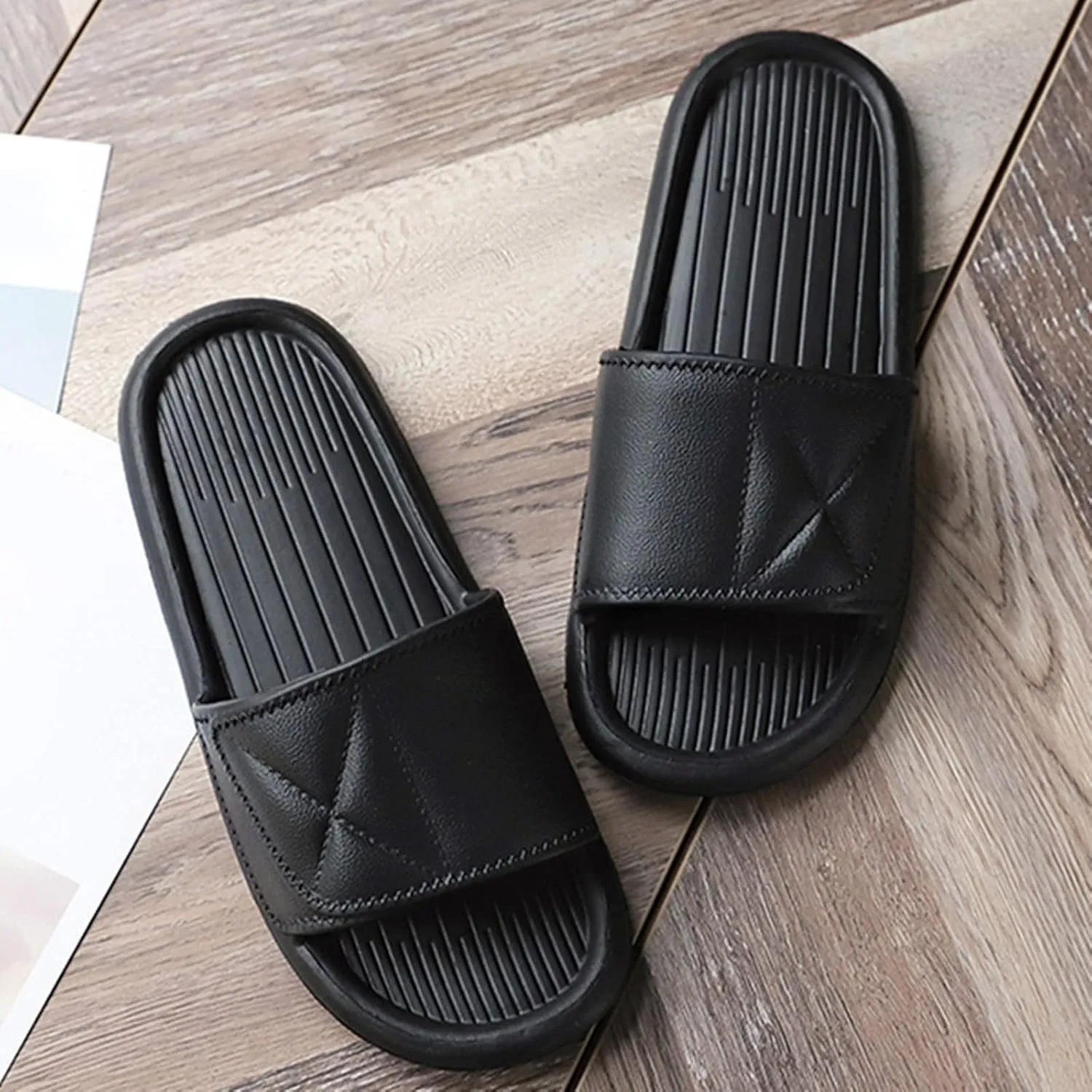 Mens Slides Slides for Women Bathroom Slippers Men Shower Shoes Women Pool Gym Ultimate Comfort Slippers
