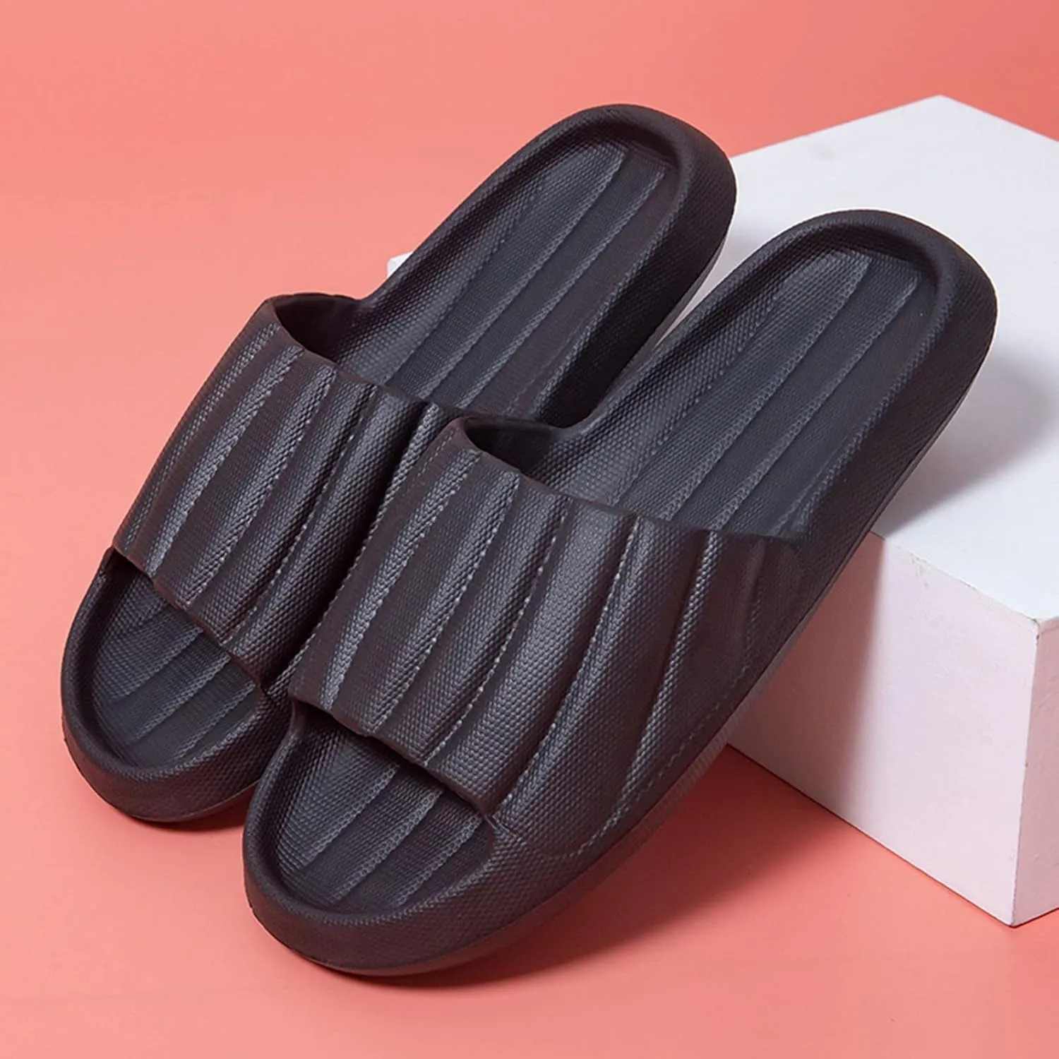 Mens Slides Womens Slides Mens Slippers Shower Shoes Women Living Room Indoor Outdoor Travel Slippers