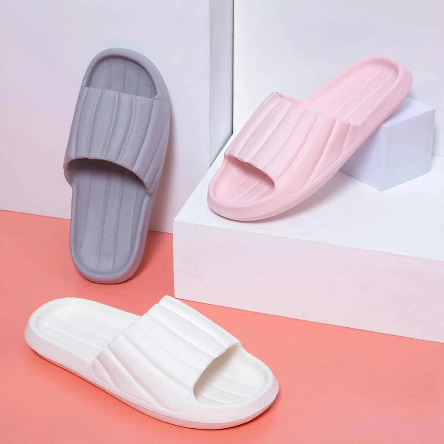 Mens Slides Womens Slides Mens Slippers Shower Shoes Women Living Room Indoor Outdoor Travel Slippers